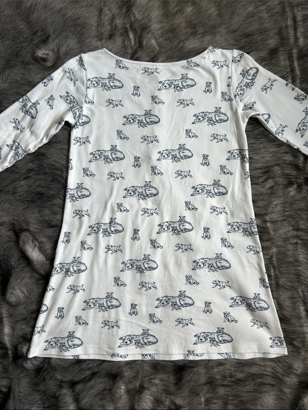 Kate Quinn Pitbull Print Sleep Dress with Kangaroo Pocket Organic Cotton Size XS - Picture 7 of 9